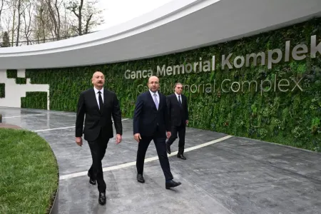 Prezident Gəncə Memorial Kompleksinin açılışında - Fotolar