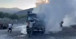 Zəngilanda yük maşını yandı - FOTO