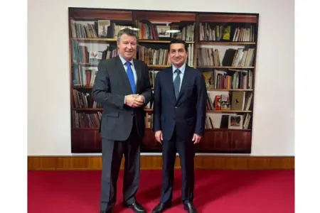 Hikmət Hacıyev Almaniya XİN dövlət katibi ilə görüşdü