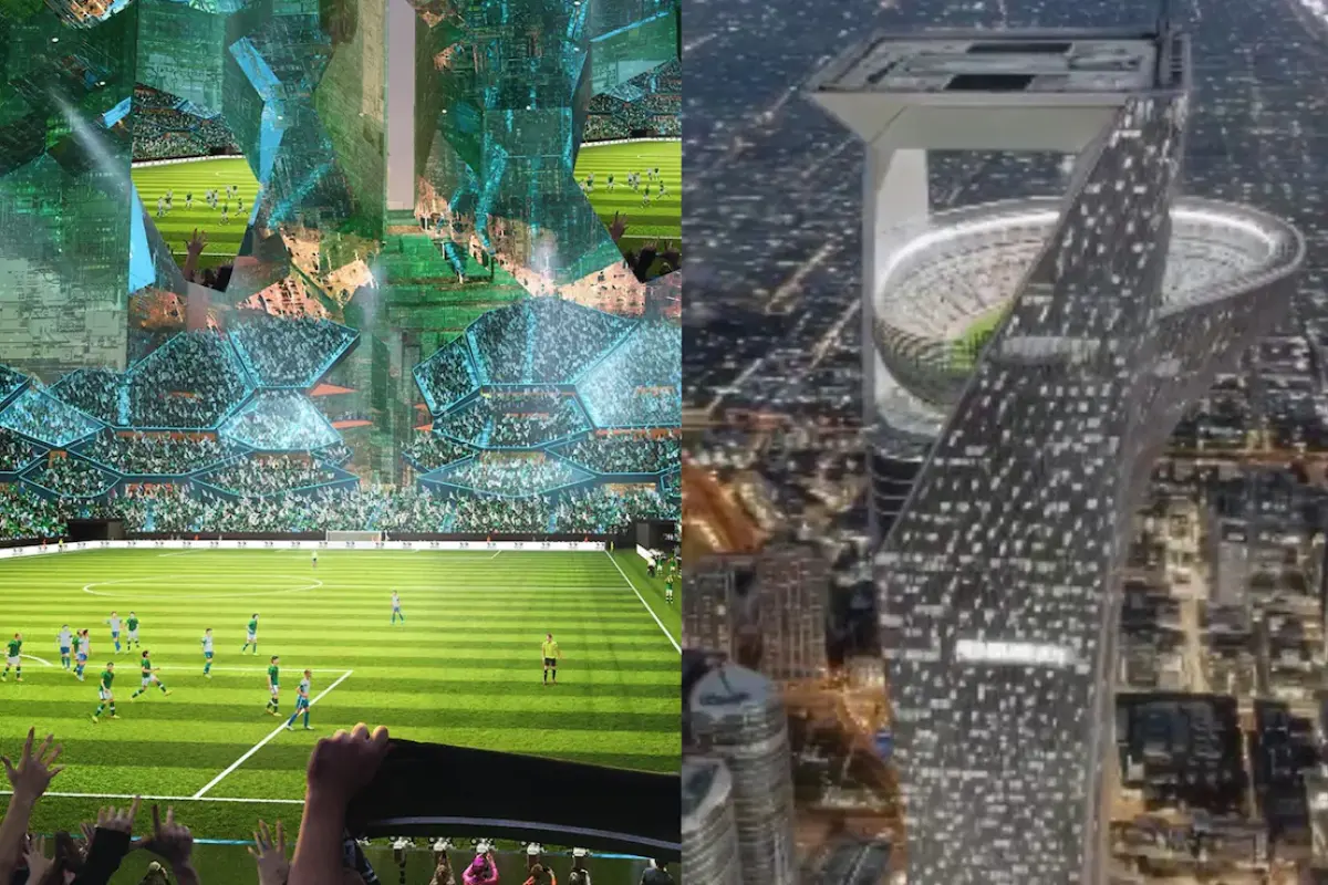 1 milyard dollarlıq asma stadion tikilir - Video