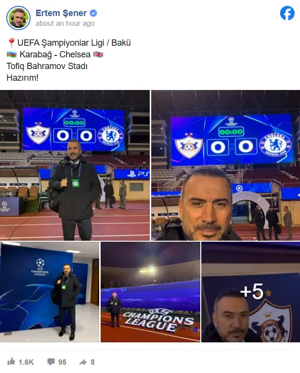 Ertem Şenerdən "Qarabağ"ın oyunu öncəsi paylaşım – Foto