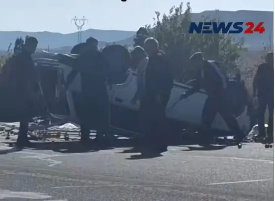 Naxçıvanda avtomobil aşıb – Fotolar