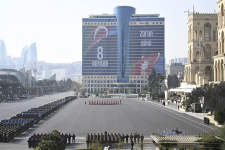 Hərbi paradda liderlərin əyləşəcəyi yerlər belə ölçülüb – Video