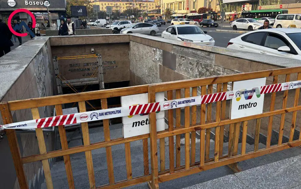 Metronun stansiya çıxışlarından biri bağlandı - Səbəb bu imiş - Fotolar -  Yeniləndi
