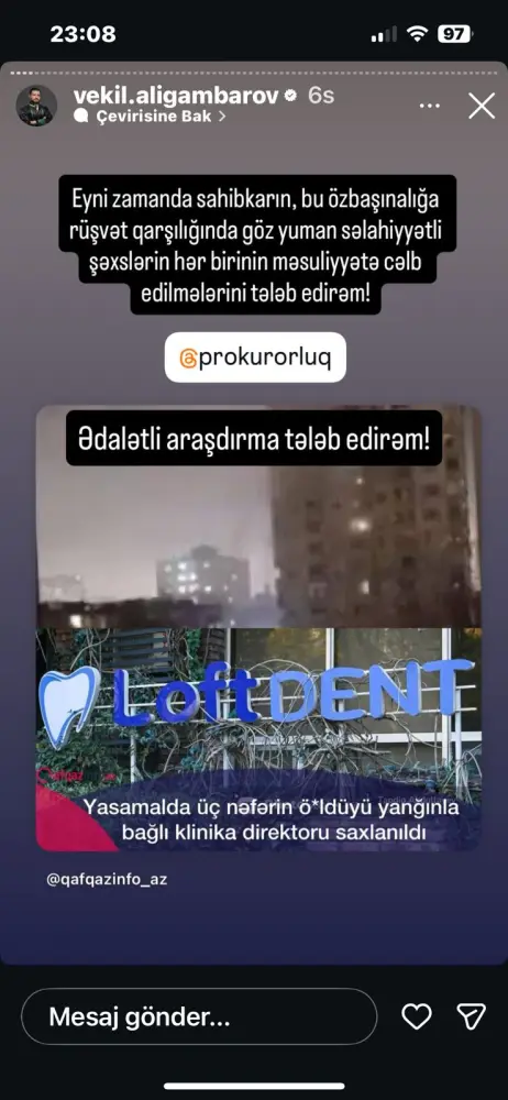 "Mənə ürək-dirək lazım deyil…" – Yanğında həlak olan Arzunun atası