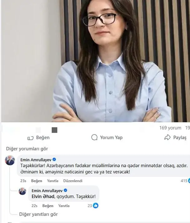 "Bu, müəllimin şəxsi seçimidir" - Nazirdən tənqidə cavab 