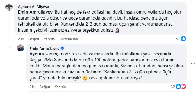 "Bu, müəllimin şəxsi seçimidir" - Nazirdən tənqidə cavab 