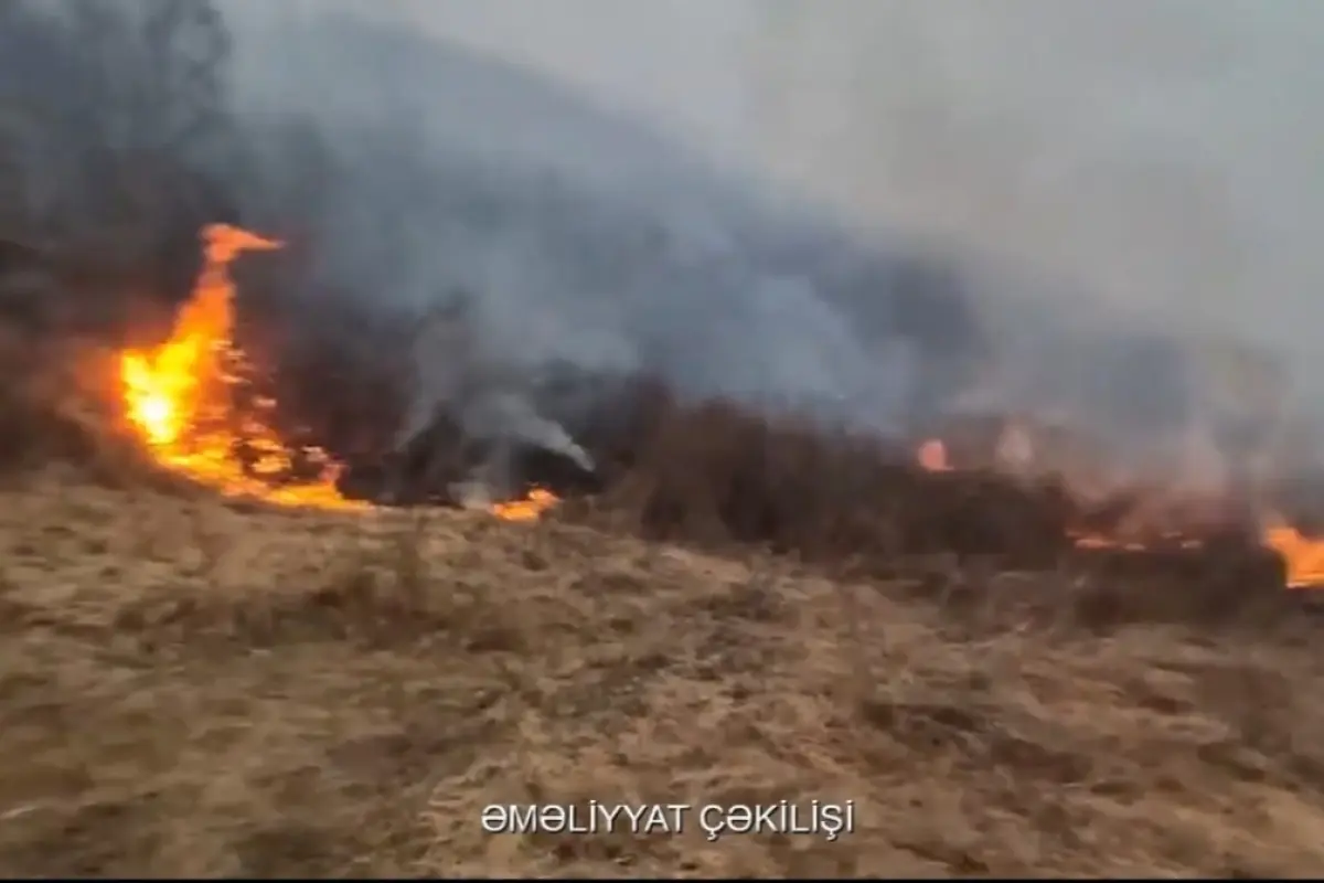 Kəlbəcər və Laçındakı yanğına helikopter cəlb edildi - Video 