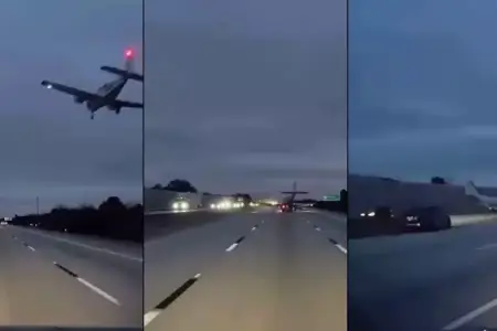 Magistralda dəhşət: Təyyarə yola endi, avtomobilə çırpıldı - Bu ölkədə 