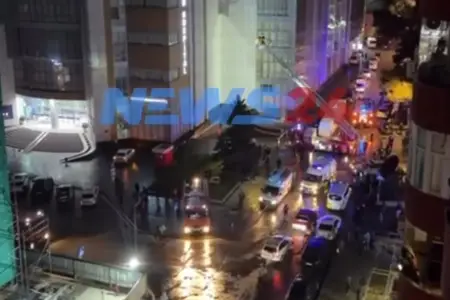 Bakıda məşhur hospital yanır - Video