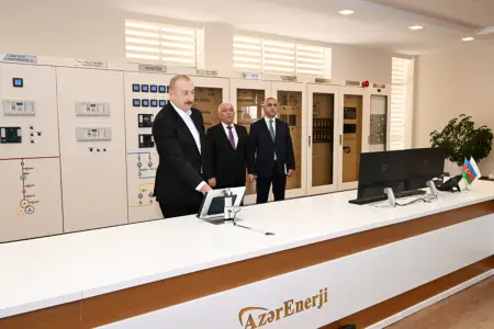 İlham Əliyev “Xankəndi-1” elektrik yarımstansiyasının açılışında - Foto