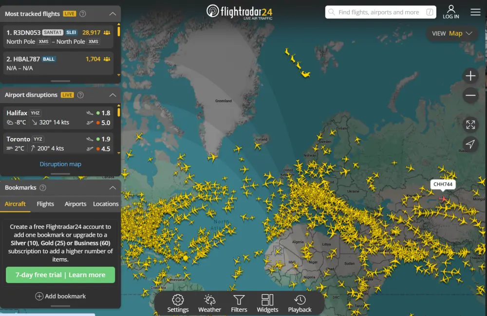 Milyonlarla insan Santa Klausun uçuşunu canlı izlədi