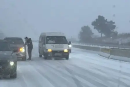Bakı-Şamaxı yolunda çətin anlar - Video
