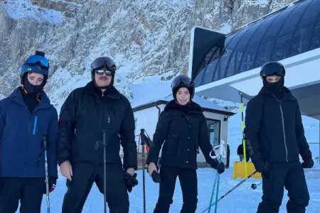 Prezident və ailə üzvləri Şahdağda - Foto