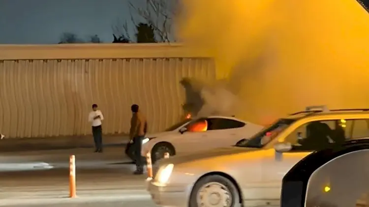 Bakıda hərəkətdə olan "BYD" yandı – Video