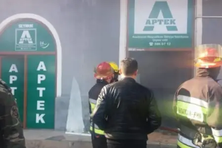 Aptekdə yanğın baş verdi