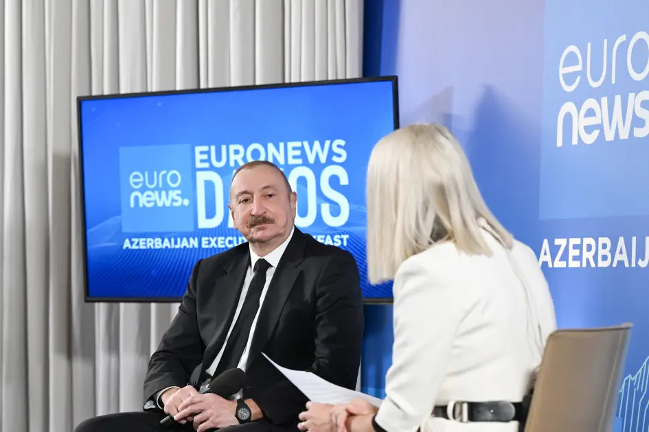 İlham Əliyev Davosda “Euronews”a müsahibə verdi 
