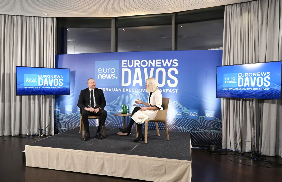 İlham Əliyev Davosda “Euronews”a müsahibə verdi 