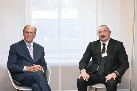 Prezident İlham Əliyev Larri Fink və Adebayo Oqunlesi ilə görüşdü
