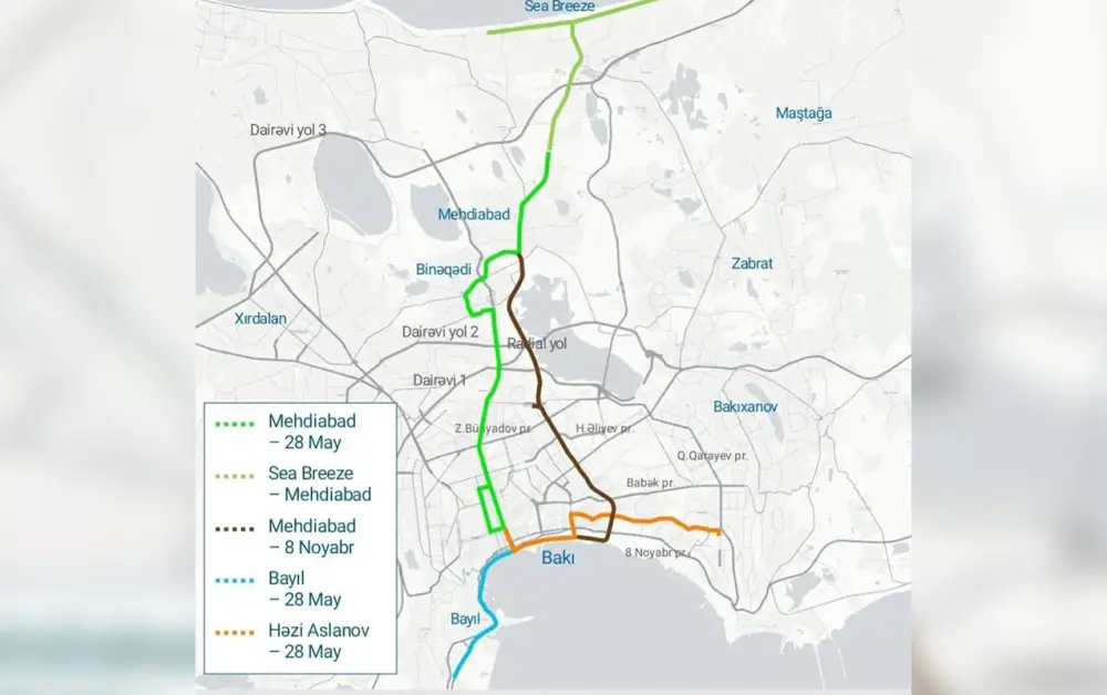Tramvay “28 Mall”un qabağından keçəcək
