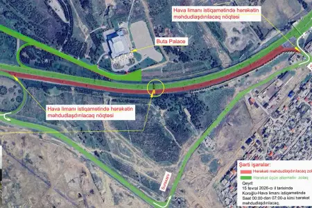 Aeroport yolundan istifadə edəcək sürücülərin nəzərinə! - Foto