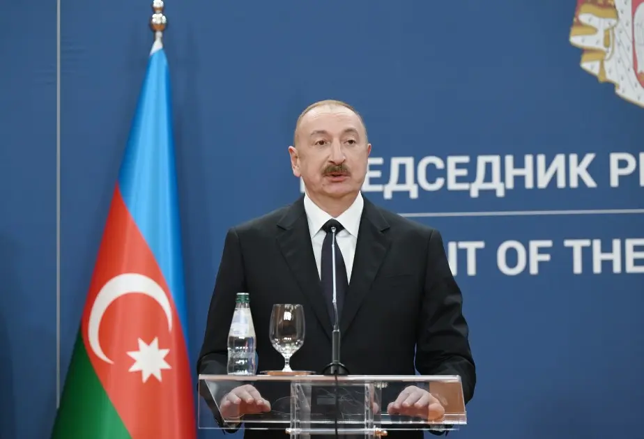 İlham Əliyev və Vuçiç mətbuata bəyanatla çıxış etdilər - Fotolar - Yeniləndi 2