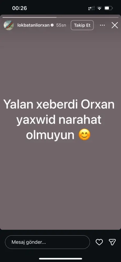 Orxan Lökbatanlının ölüm xəbəri ilə bağlı AÇIQLAMA