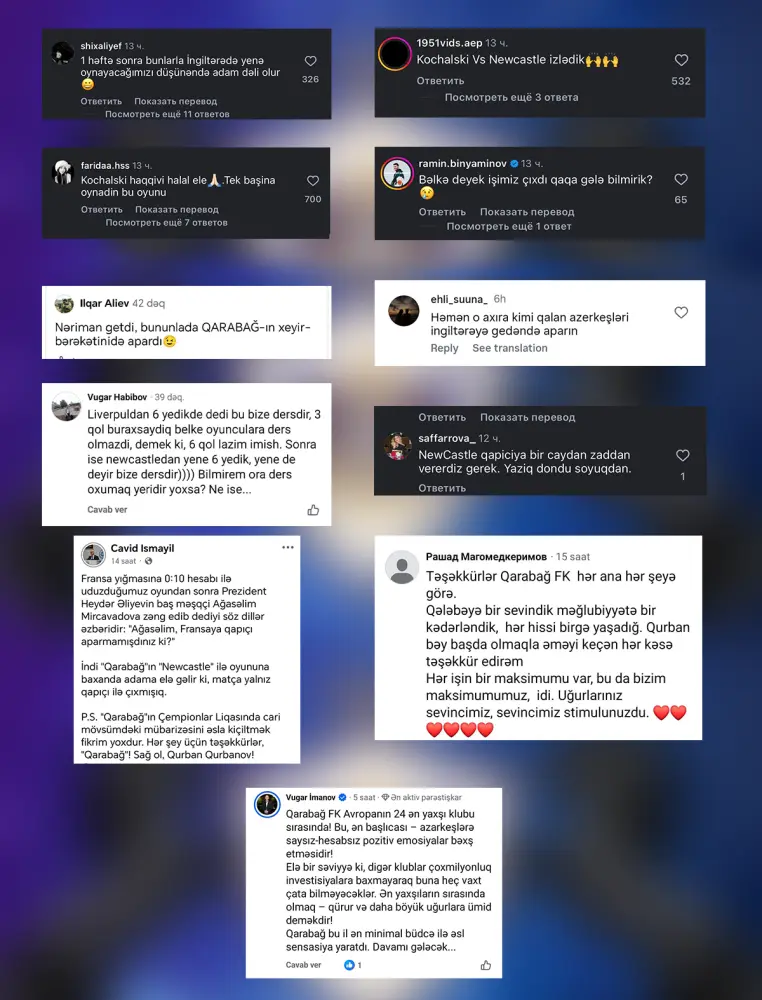 “6 qol yedik, deyir, dərsdir” - "Qarabağ"ın oyununa ilginc reaksiyalar 