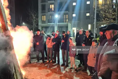Ağdamda Su çərşənbəsi münasibətilə ilk tonqal qalandı