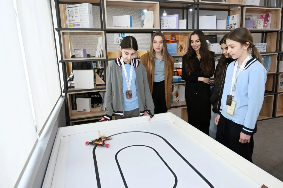 Leyla və Alena Əliyevalar Qubadakı internat məktəbi və STEAM mərkəzində - FOTOLAR