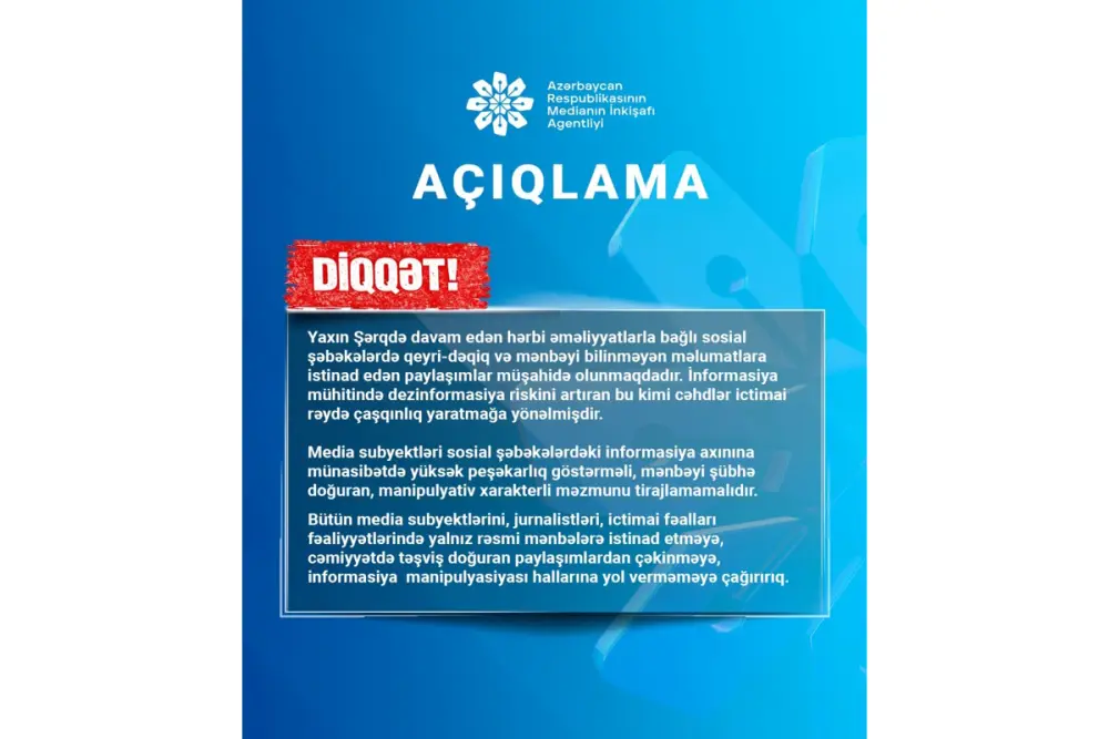 MEDİA məlumat yaydı 