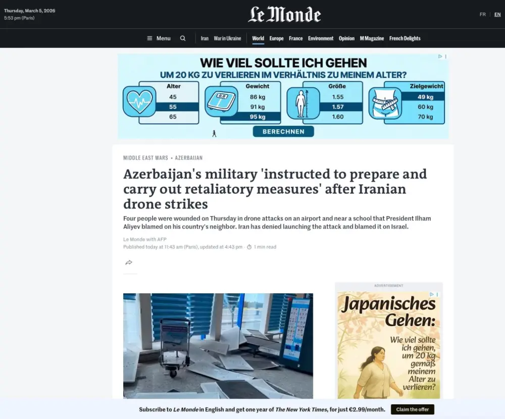 Prezident İlham Əliyevin İranın Azərbaycana dron hücumuna dair fikirləri dünya mediasının diqqət mərkəzindədir