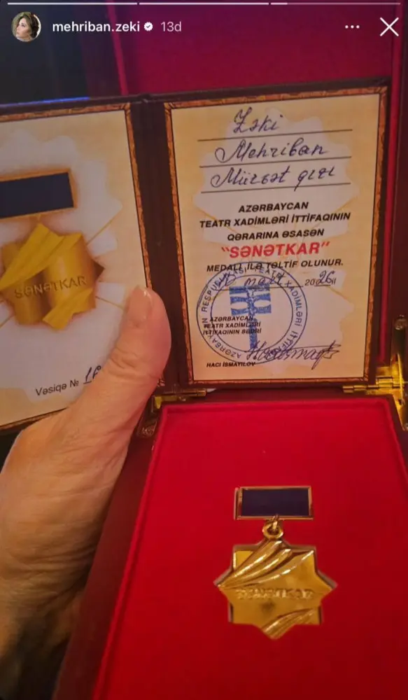 Xalq artisti təltif olundu – FOTO