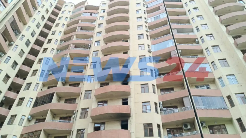 Bakıda yaşayış binasında yanğın söndürüldü - YENİLƏNDİ - VİDEO - FOTOLAR