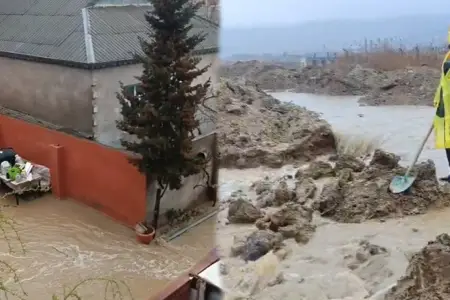 Bakıda güclü yağış fəsadlar törətdi - Video