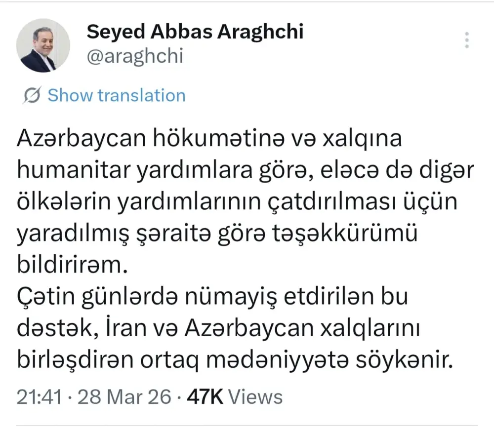 Əraqçidən Azərbaycan dilində PAYLAŞIM - Foto 