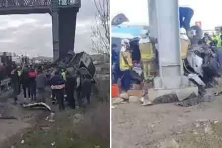 Ankarada dəhşətli qəza: Avtobus körpüyə çırpıldı, ölənlər var -