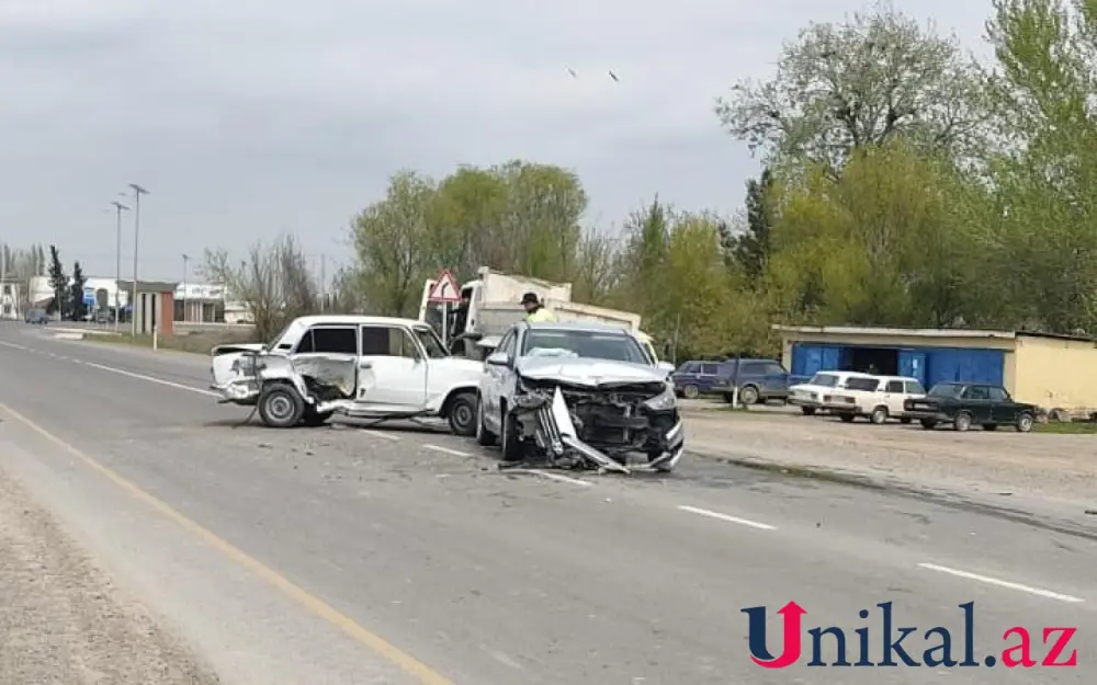 Salyanda qəza: Xəsarət alanlar var - Foto