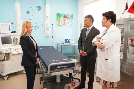 Leyla Əliyevanın təşəbbüsü ilə Albaniyada Xəstəxana Mərkəzinin pediatrik sedasiya otağı istifadəyə verildi