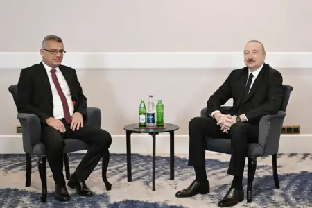 Prezident həmkarı ilə görüşdü - Foto