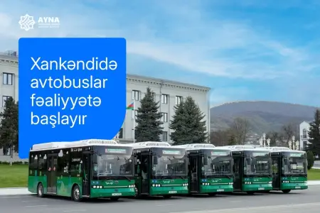 Xankəndidə şəhərdaxili avtobus marşrutları fəaliyyətə başladı 