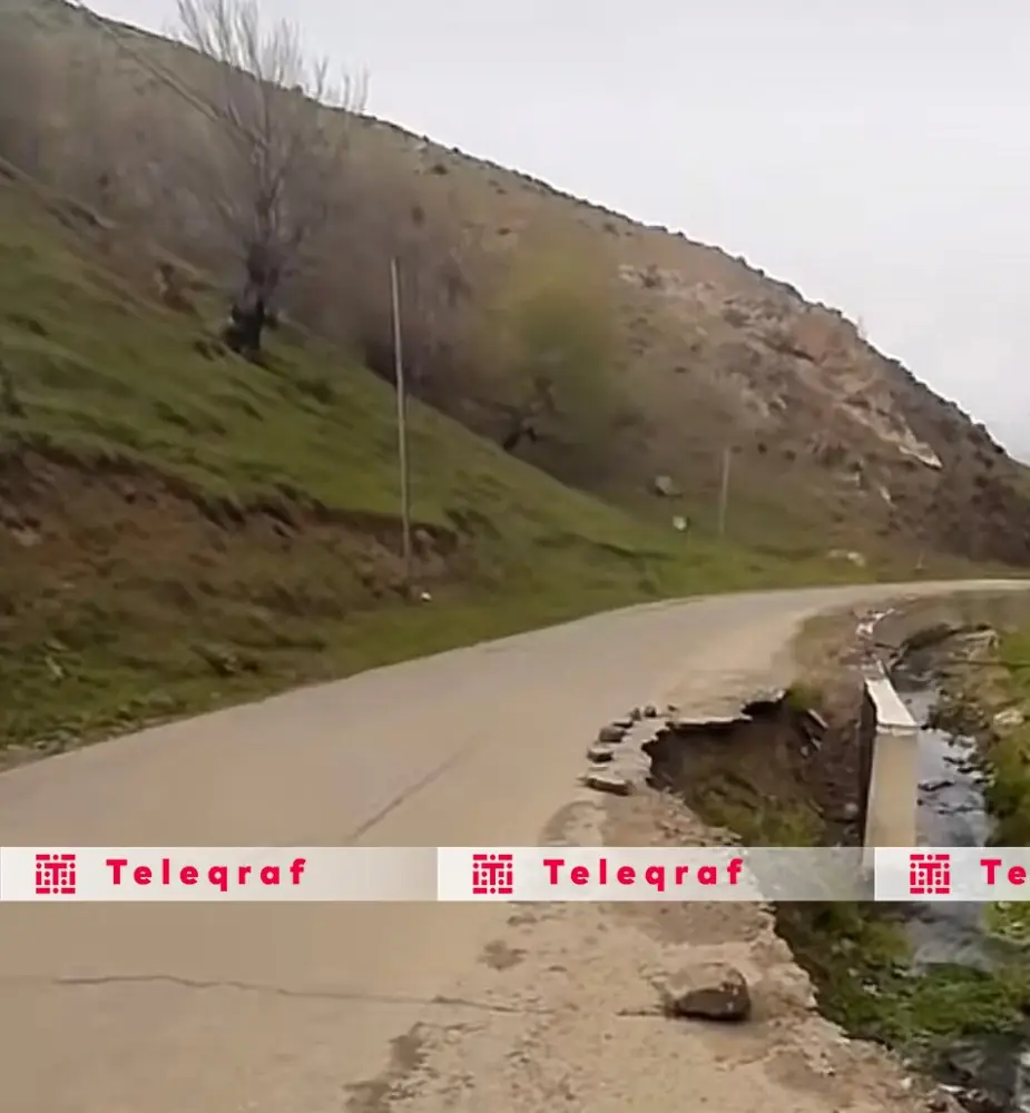 Yardımlı–Deman yolunda təhlükəli vəziyyət — FOTOLAR
