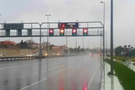 Yağışa görə bu yolda sürət həddi endirildi