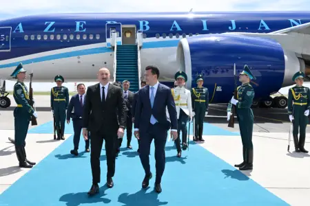 Prezident İlham Əliyev Qazaxıstanda işgüzar səfərdədir