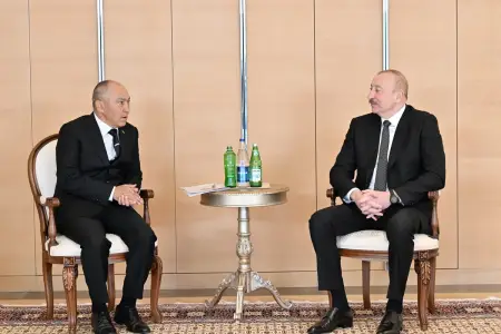 İlham Əliyev Türkmənistanın Arkadağ şəhərinin Tikinti üzrə Dövlət Komitəsinin sədrini qəbul etdi