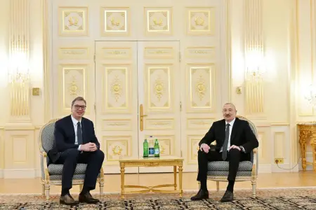 Prezident İlham Əliyev Serbiya Prezidenti ilə görüşdü