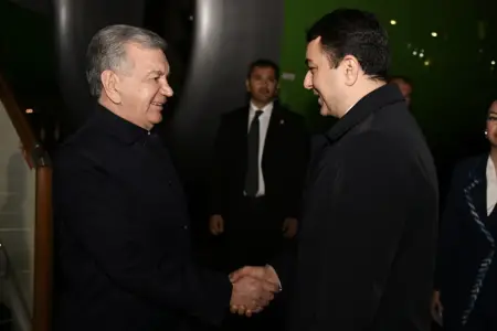 Şavkat Mirziyoyev Azərbaycana səfərə gəldi