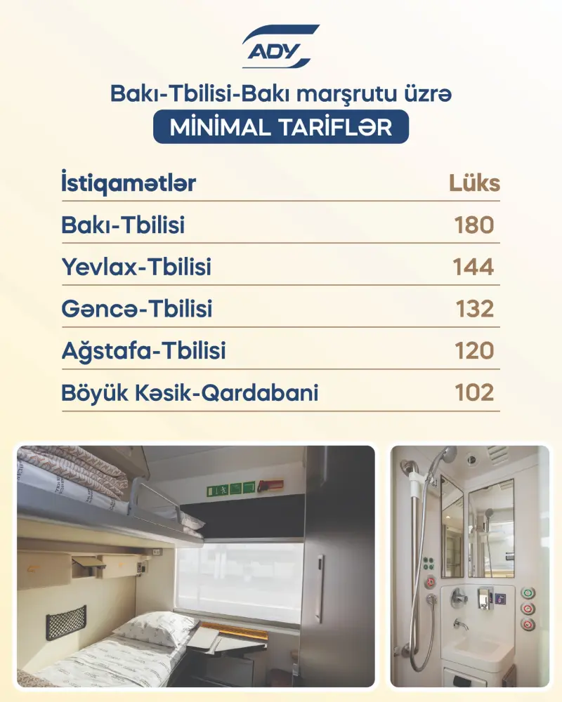 Bakı–Tbilisi qatarında bütün qiymətlər açıqlandı - FOTO 