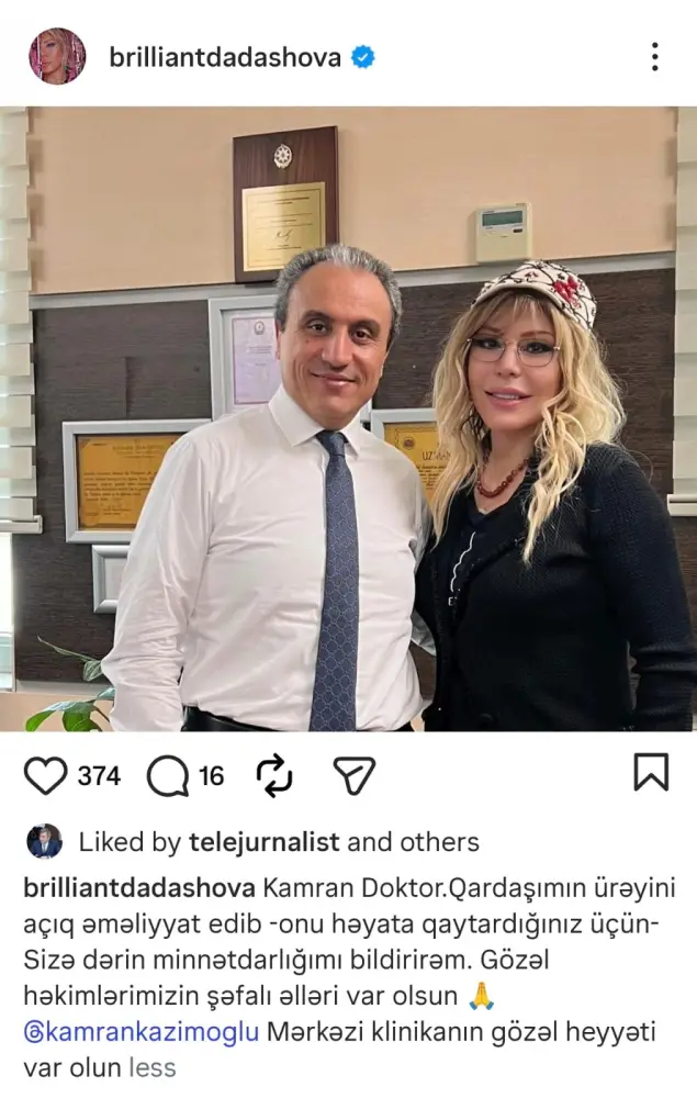 Xalq artistinin qardaşı açıq ürək əməliyyatı keçirdi - Foto 