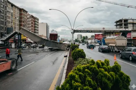 Ankarada yük maşını piyada keçidinə çırpıldı - Anbaan görüntülər